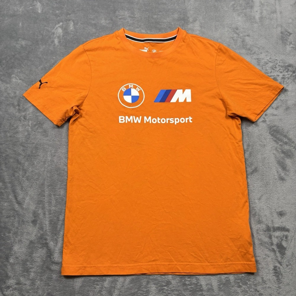 Puma BMW Motorsport Essentials Logo Tee Men's Medium Vibrant Orange